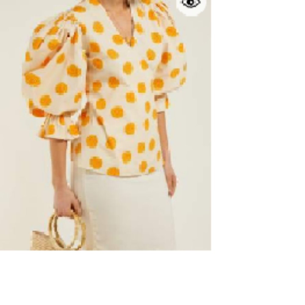RHODE Valentina Printed Cotton-blend Voile Wrap Top In Marigold